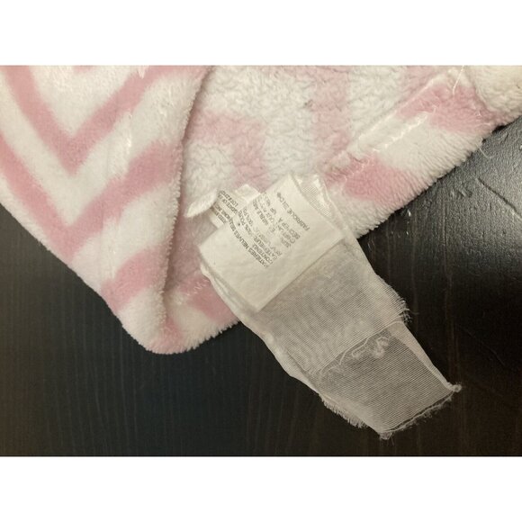 S.L. Home Fashions Pink & White Stripe Plush Puppy Dog Lovey Security Blanket - Picture 8 of 8